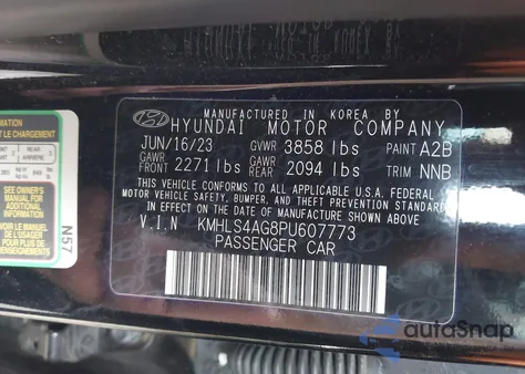 2023 Hyundai Elantra Sel z USA, uszkodzony, nr VIN KMHLS4AG8PU607773